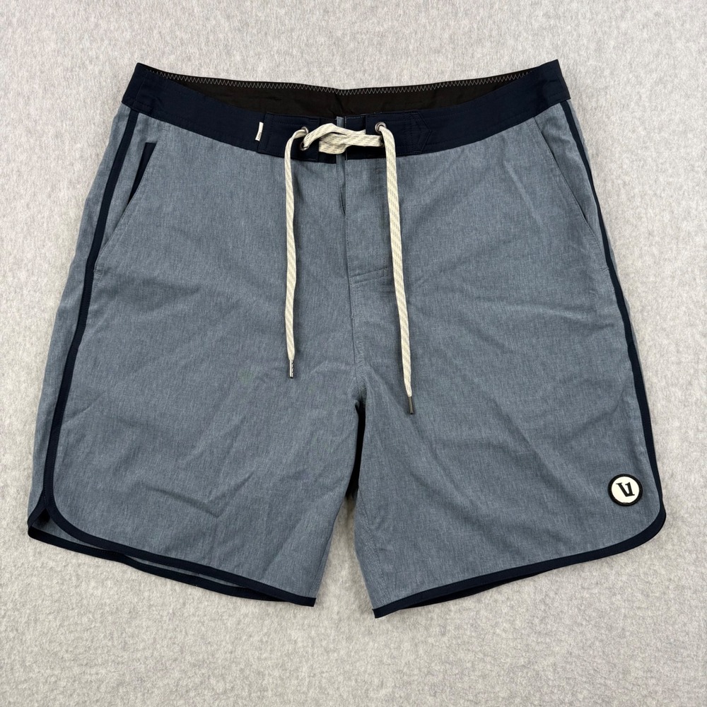Vuori Board Shorts Mens 32 Blue Performance Swim Trunks Surf Stretch V314 7 Inch